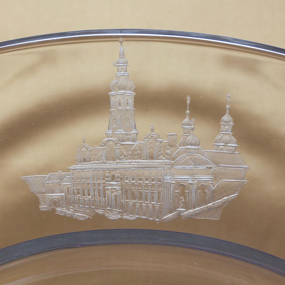 Cambodia Presentation Glass Charger in Hermes Box For Sale 6