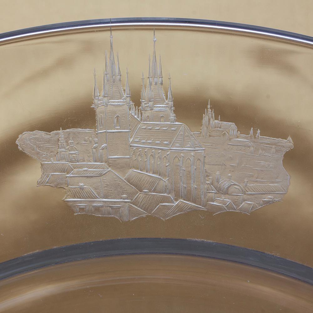 Cambodia Presentation Glass Charger in Hermes Box For Sale 7