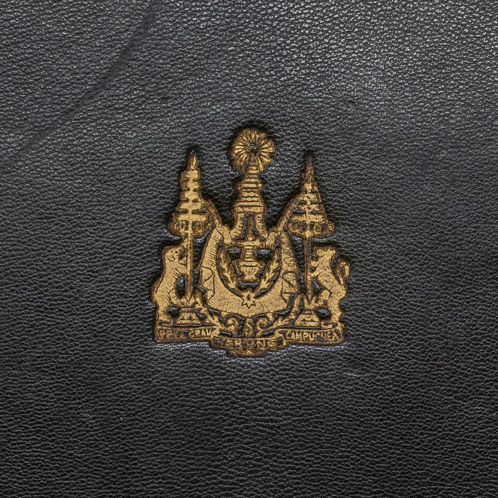 Czech Cambodia Presentation Glass Charger in Hermes Box For Sale