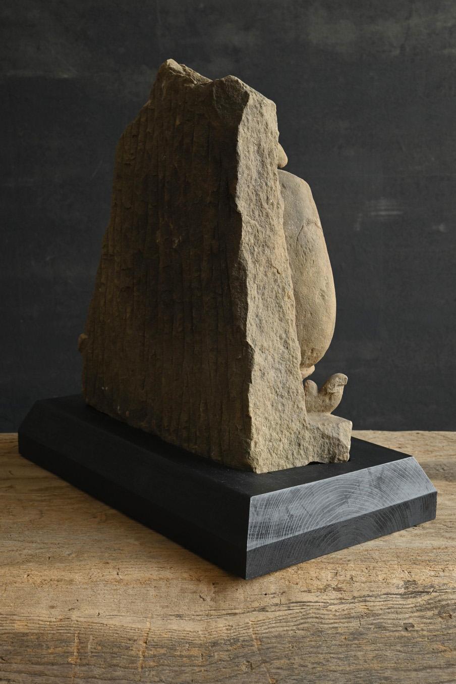 Kambodschanische antike Buddha-Figur aus Stein aus Stein/Angkor-Periode/Khmer-Kunst im Angebot 10