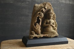 Cambodian antique stone Buddha figurine/Angkor period/Khmer art