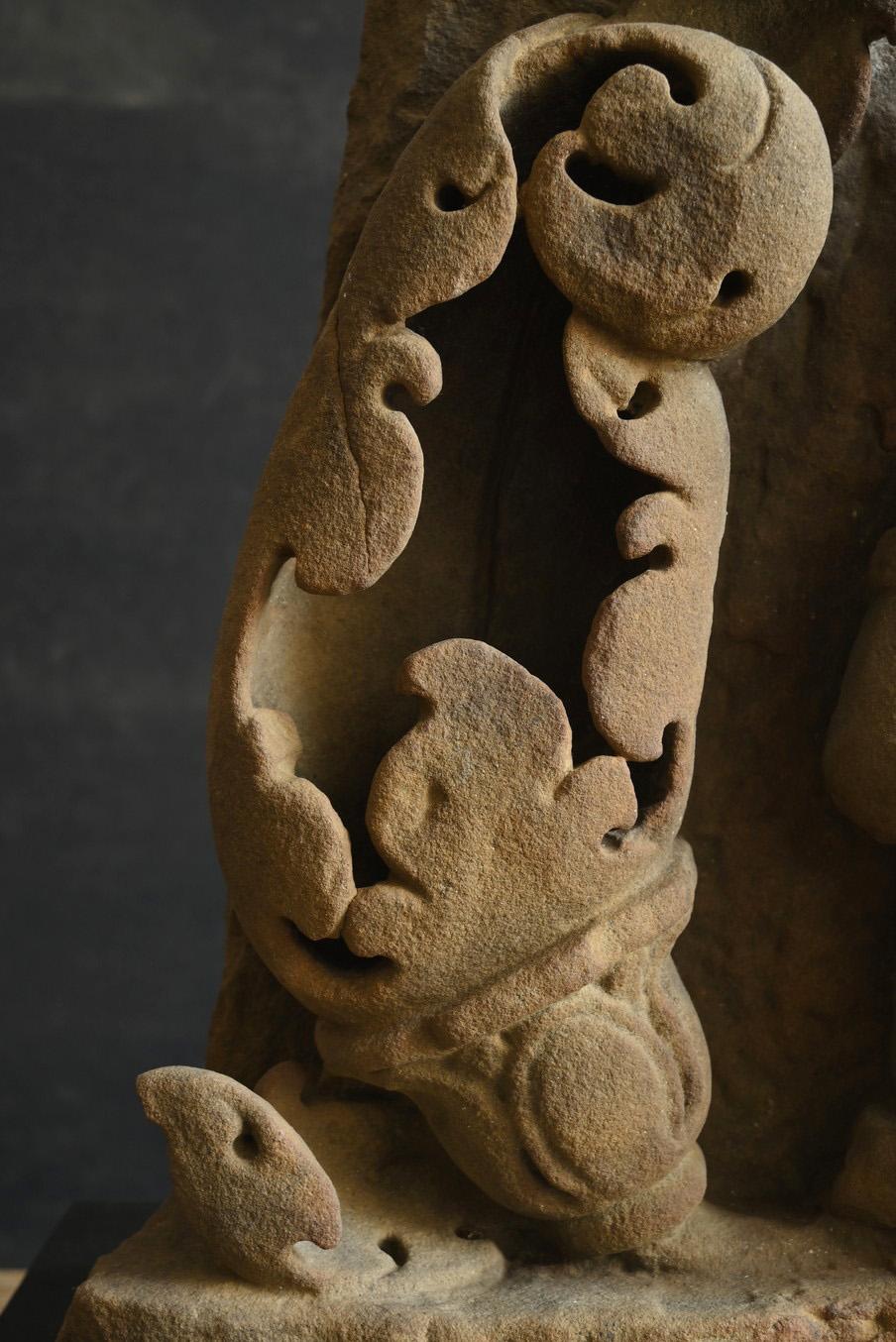 Kambodschanische antike Buddha-Figur aus Stein aus Stein/Angkor-Periode/Khmer-Kunst im Angebot 5