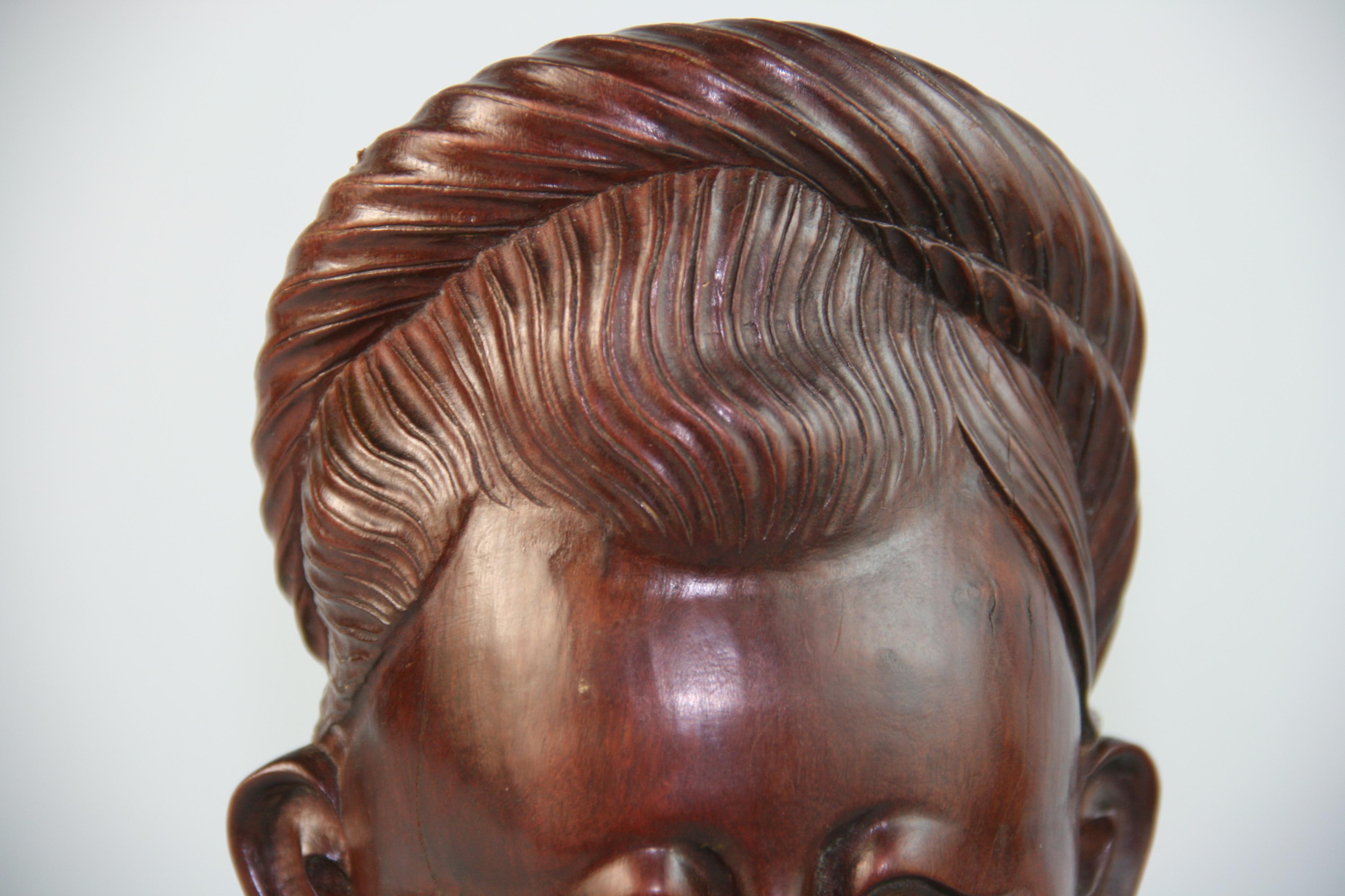 Mid-20th Century Cambodian Hand Carved Princess Sculpture For Sale