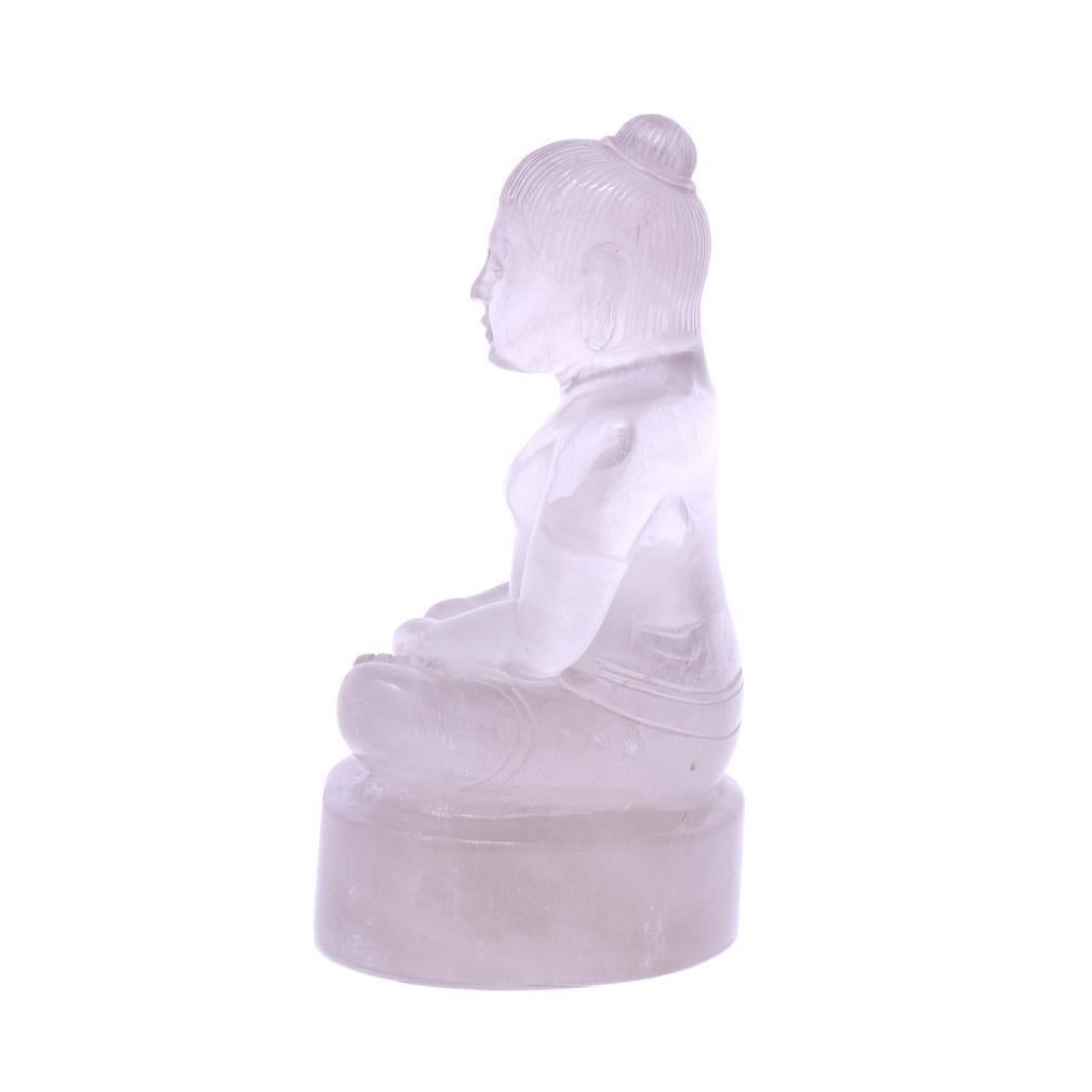 Autre Sculpture cambodgienne en cristal de roche de Jayavarman VII en méditation en vente