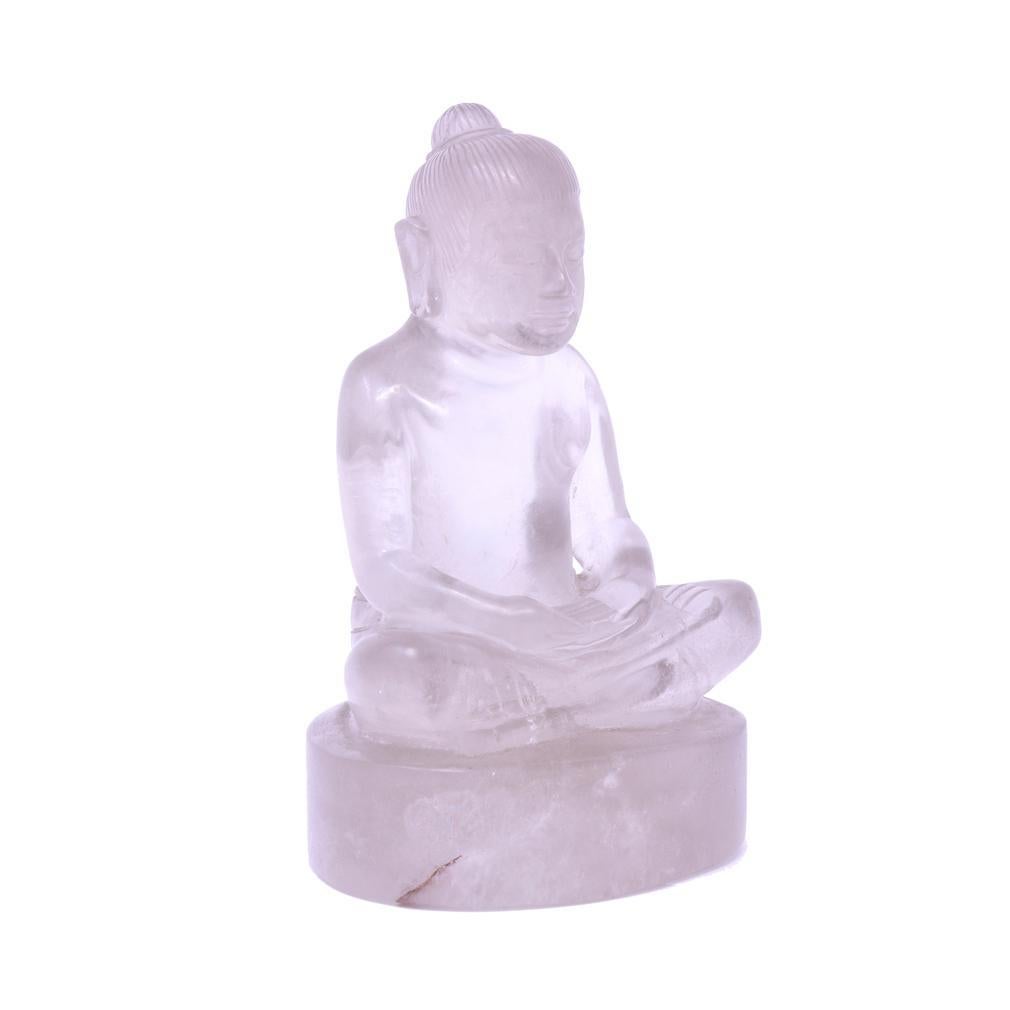 Sculpture cambodgienne en cristal de roche de Jayavarman VII en méditation Excellent état - En vente à Point Richmond, CA