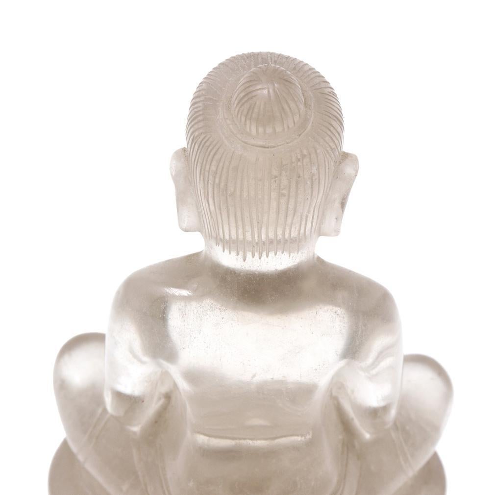 Sculpture cambodgienne en cristal de roche de Jayavarman VII en méditation en vente 1