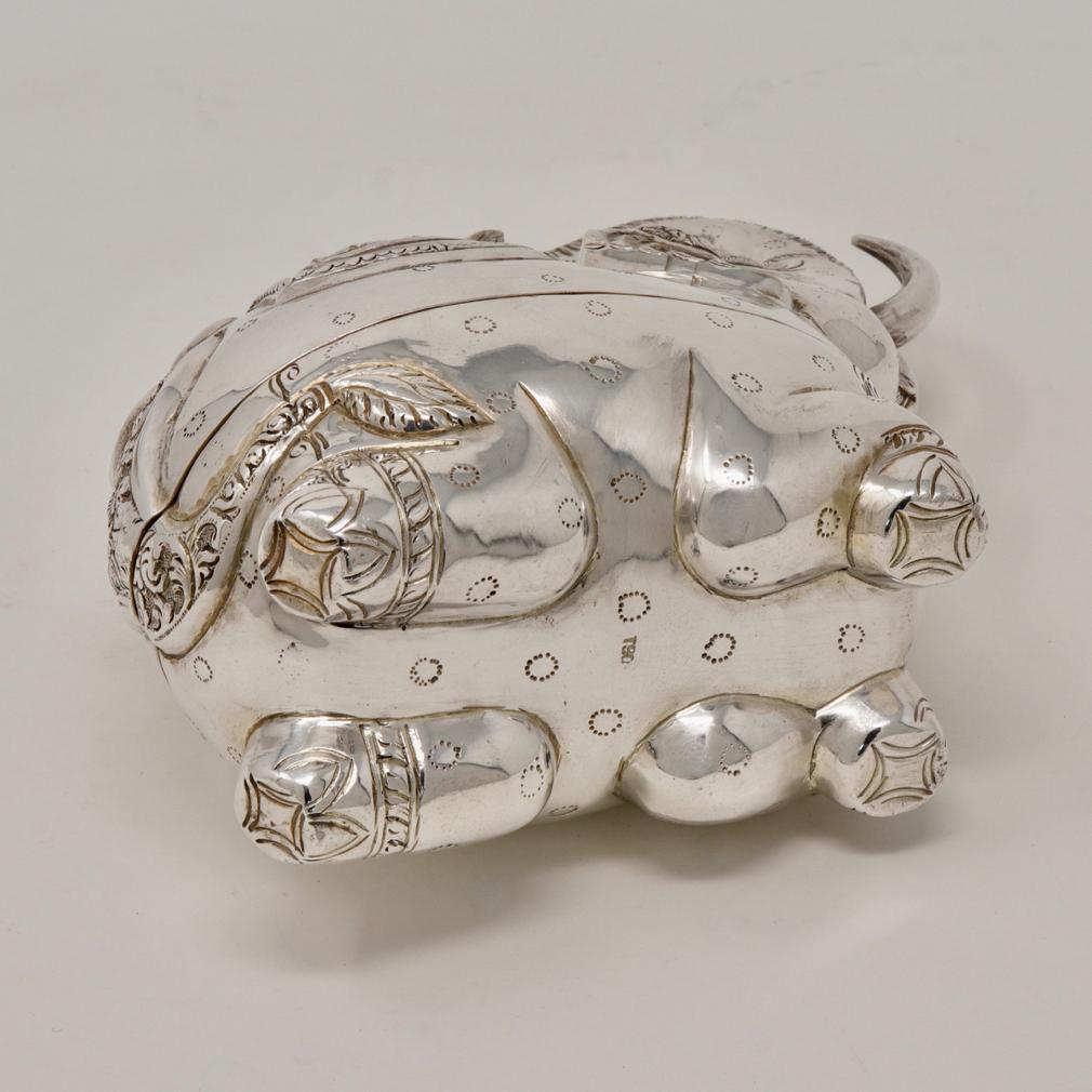 Cambodian Silver Elephant Box For Sale 1
