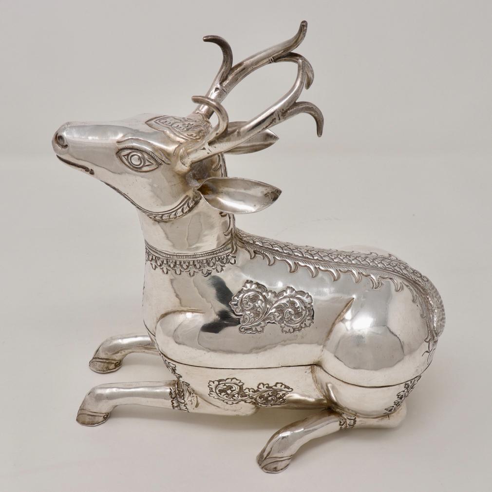 Other Cambodian Silver Stag Box For Sale
