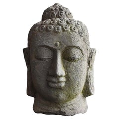 Antique Cambodian Stone Buddha before the 19th Century / Buddha Head / Buddha Statue