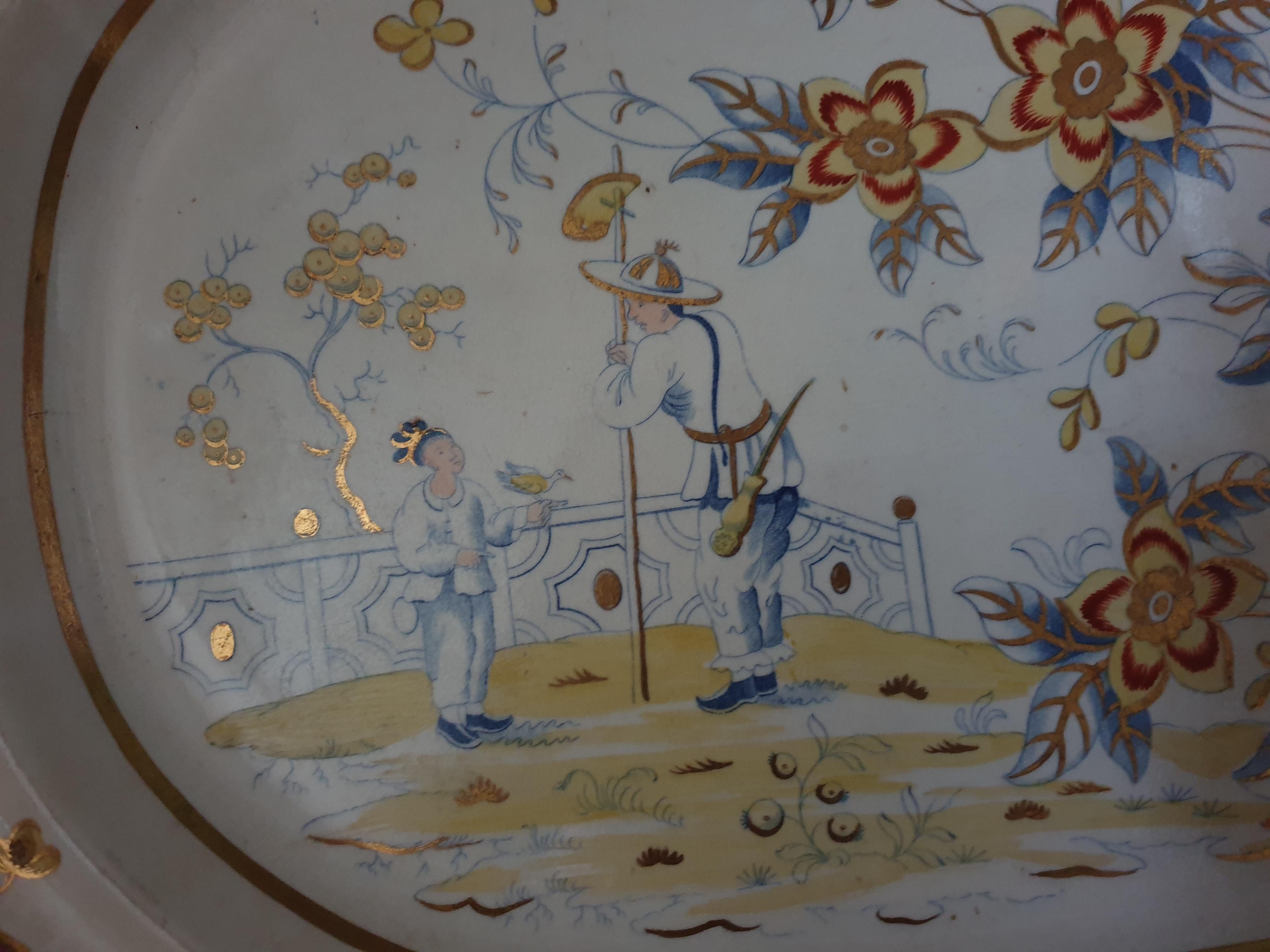 Chinoiserie Cambria Pattern Platter by Charles Heathcote & Co For Sale