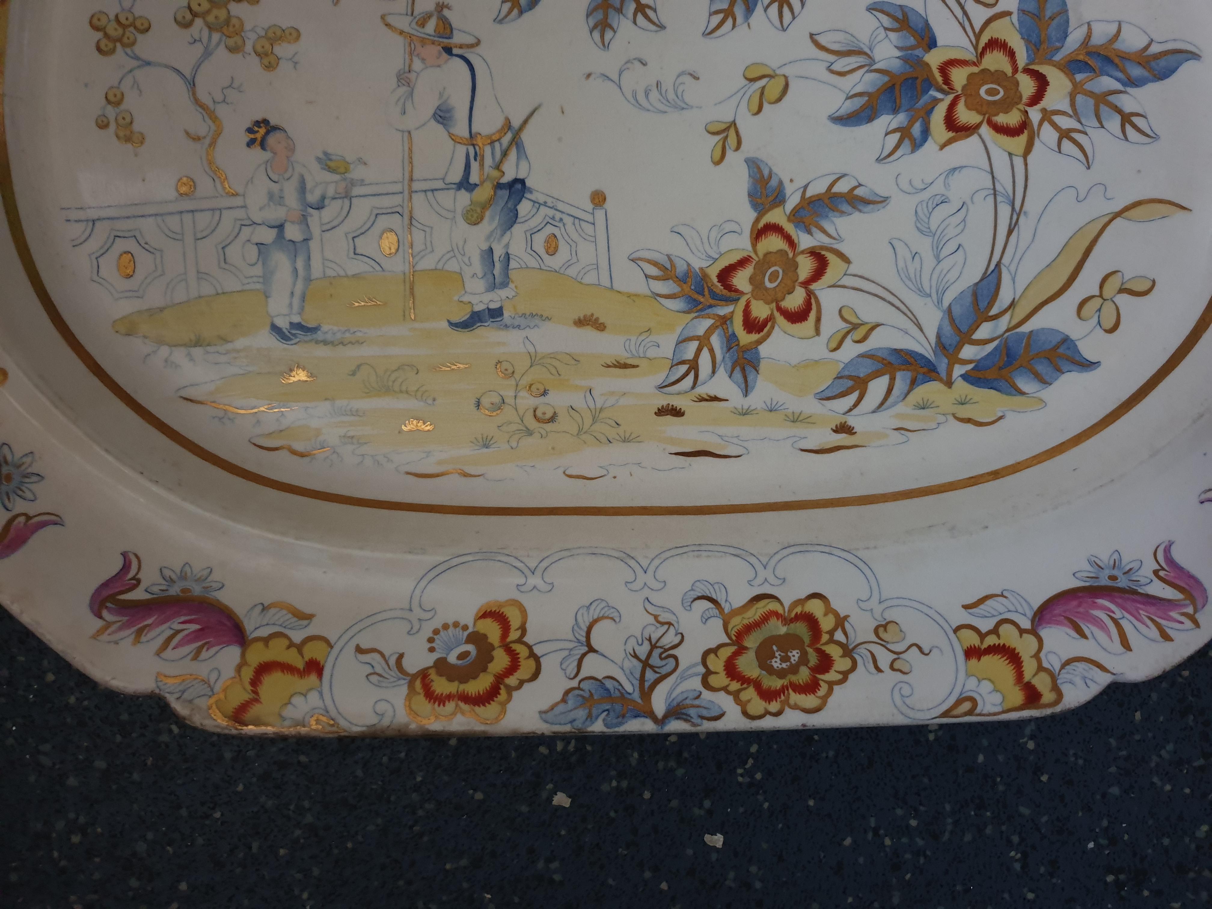 Earthenware Cambria Pattern Platter by Charles Heathcote & Co For Sale