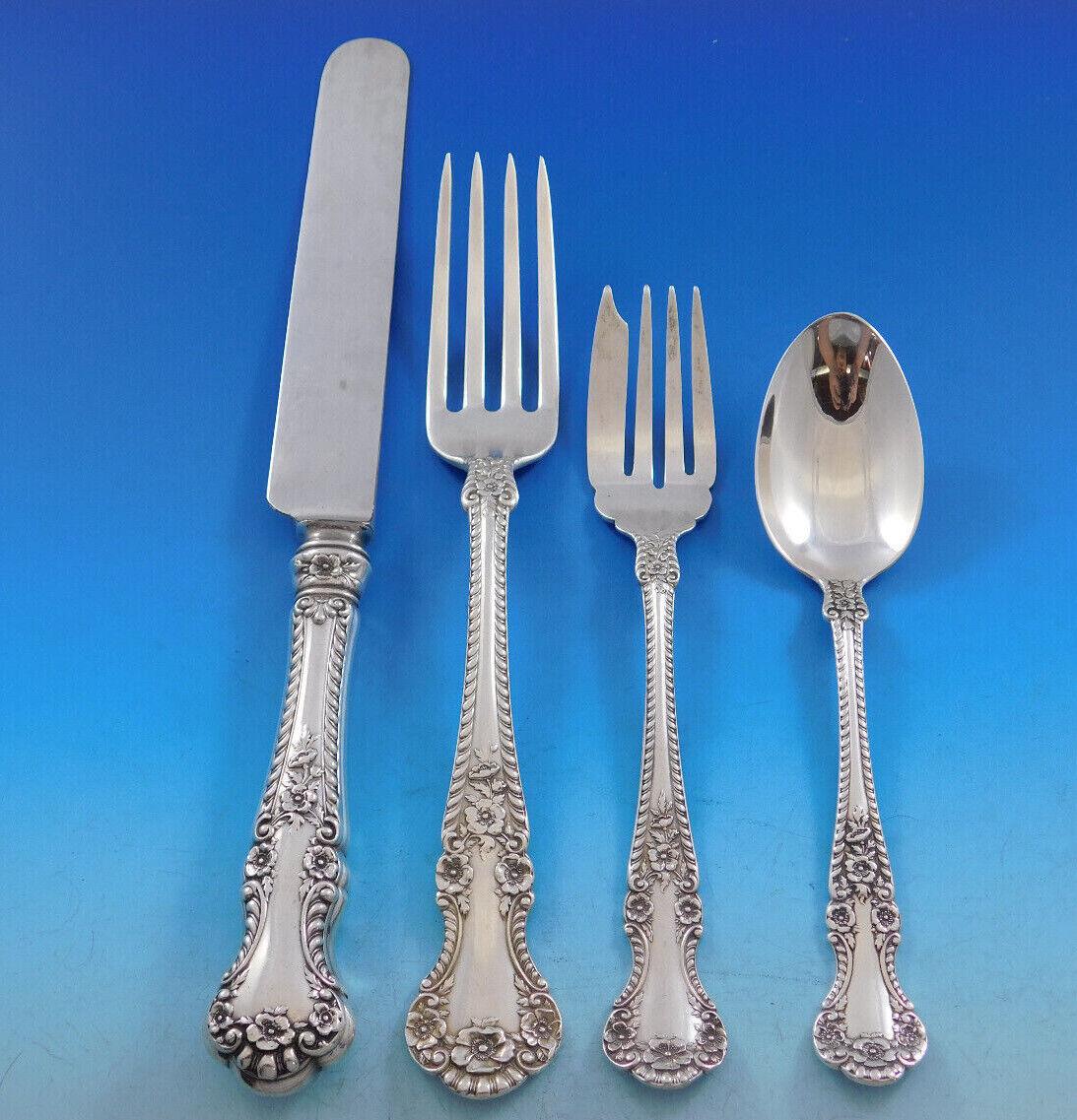 Cambridge by Gorham Sterling Silver Flatware Service for 12 Set 90 Pcs Dinner In Excellent Condition For Sale In Big Bend, WI