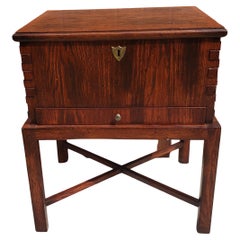 Cambridge Collection Red Oak Dovetailed Joints Silver Chest on Stand