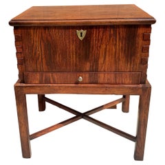 Cambridge Collection Red Oak Dovetailed Joints Silver Chest on Stand