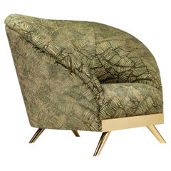 Cambridge Lounge Chair, Accent Chair,  Brass Velvet Handmade Portugal Greenapple