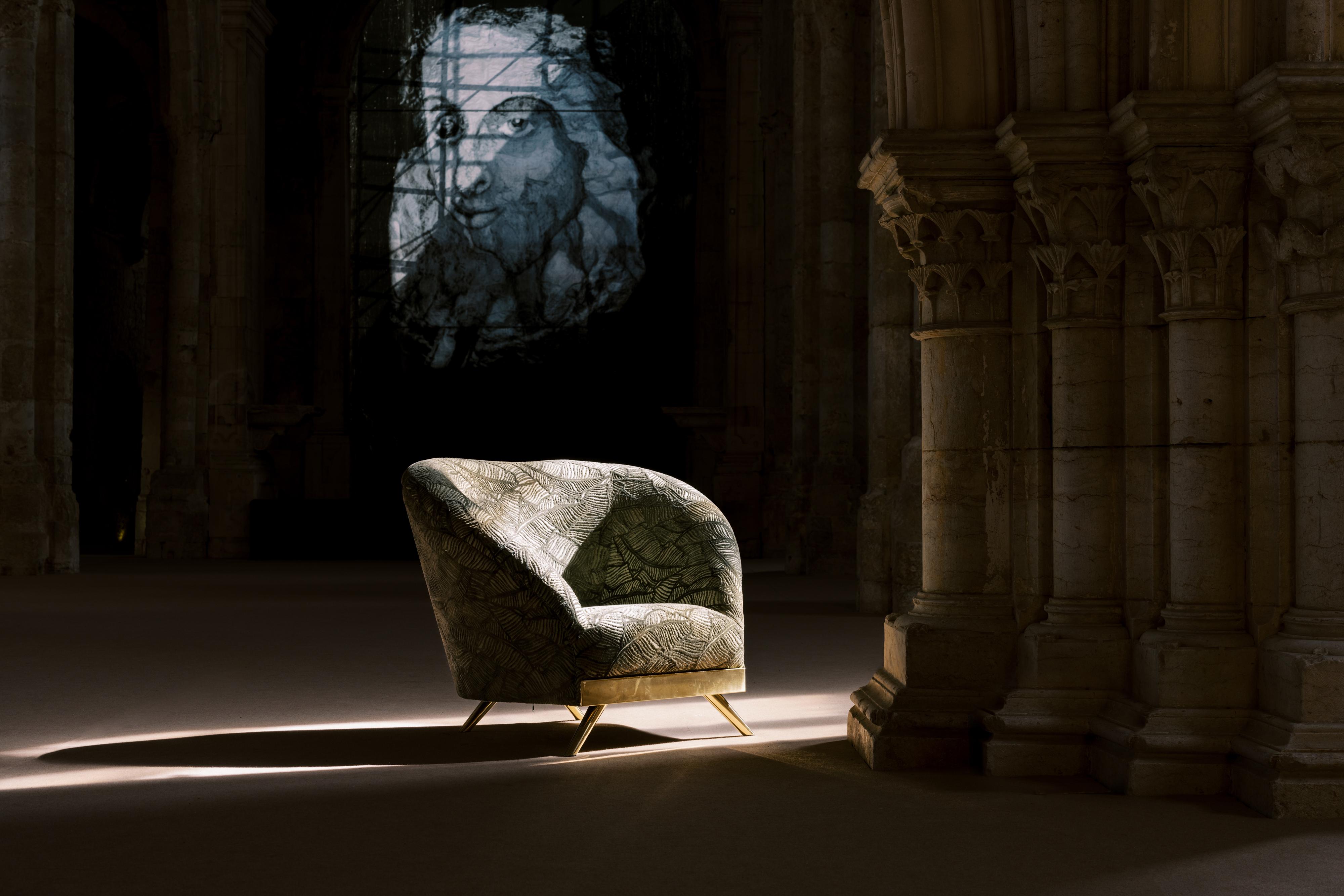 Portugais Chaise longue Cambridge dans le style des années 1930, fabriquée à la main au Portugal par Greenapple en vente