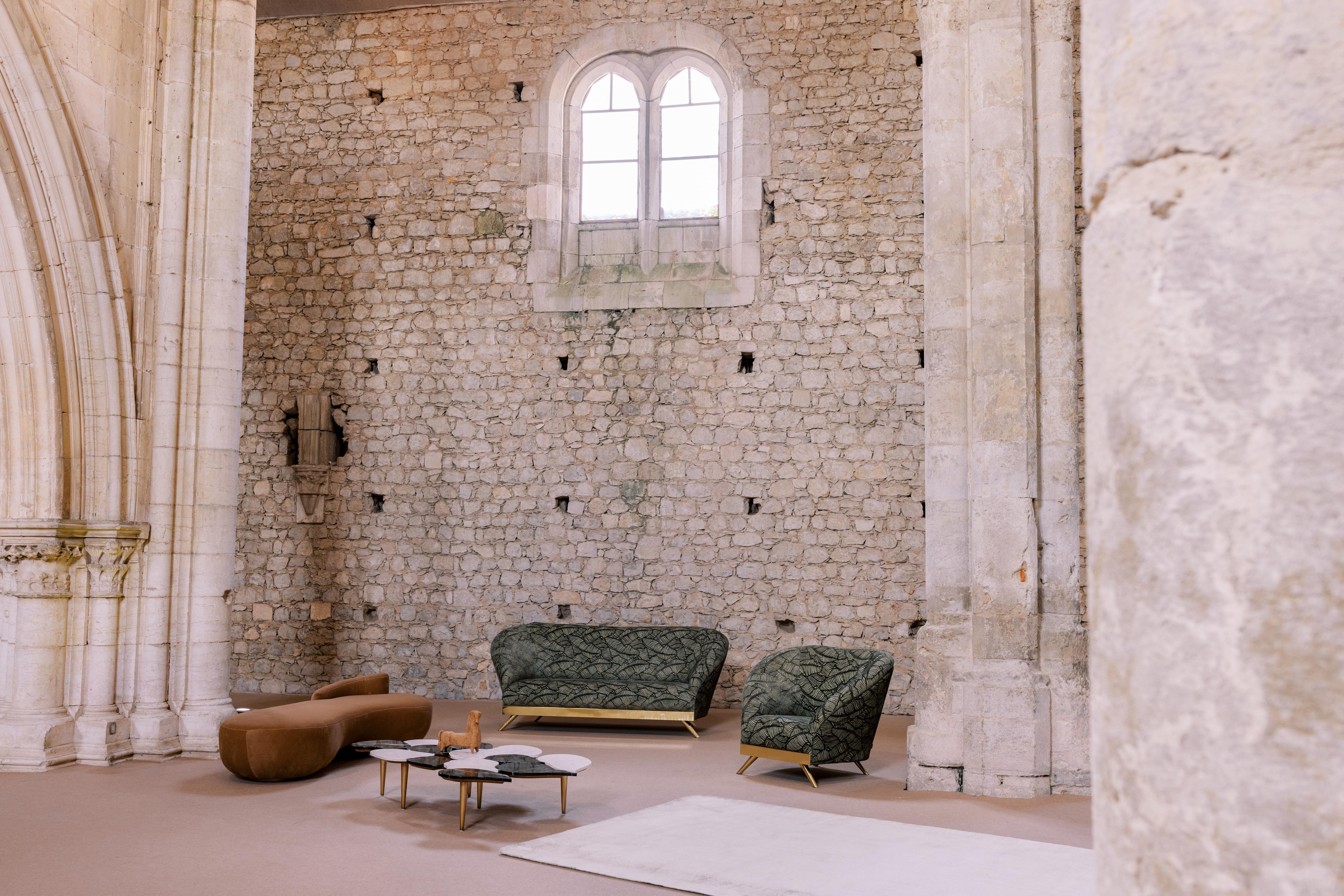 Laiton Chaise longue Cambridge dans le style des années 1930, fabriquée à la main au Portugal par Greenapple en vente