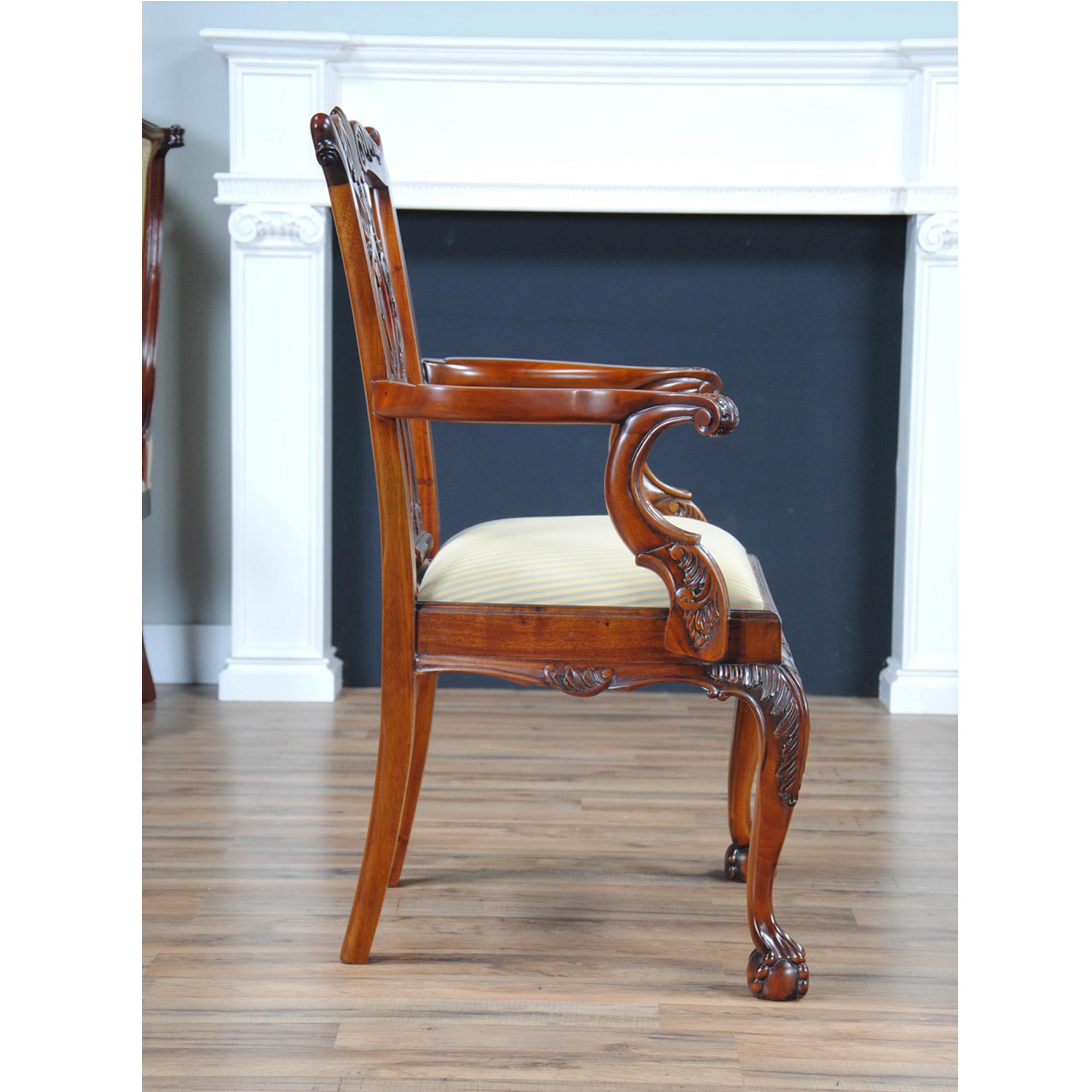 Chippendale Cambridge Mahogany Chairs, Set of 10 For Sale