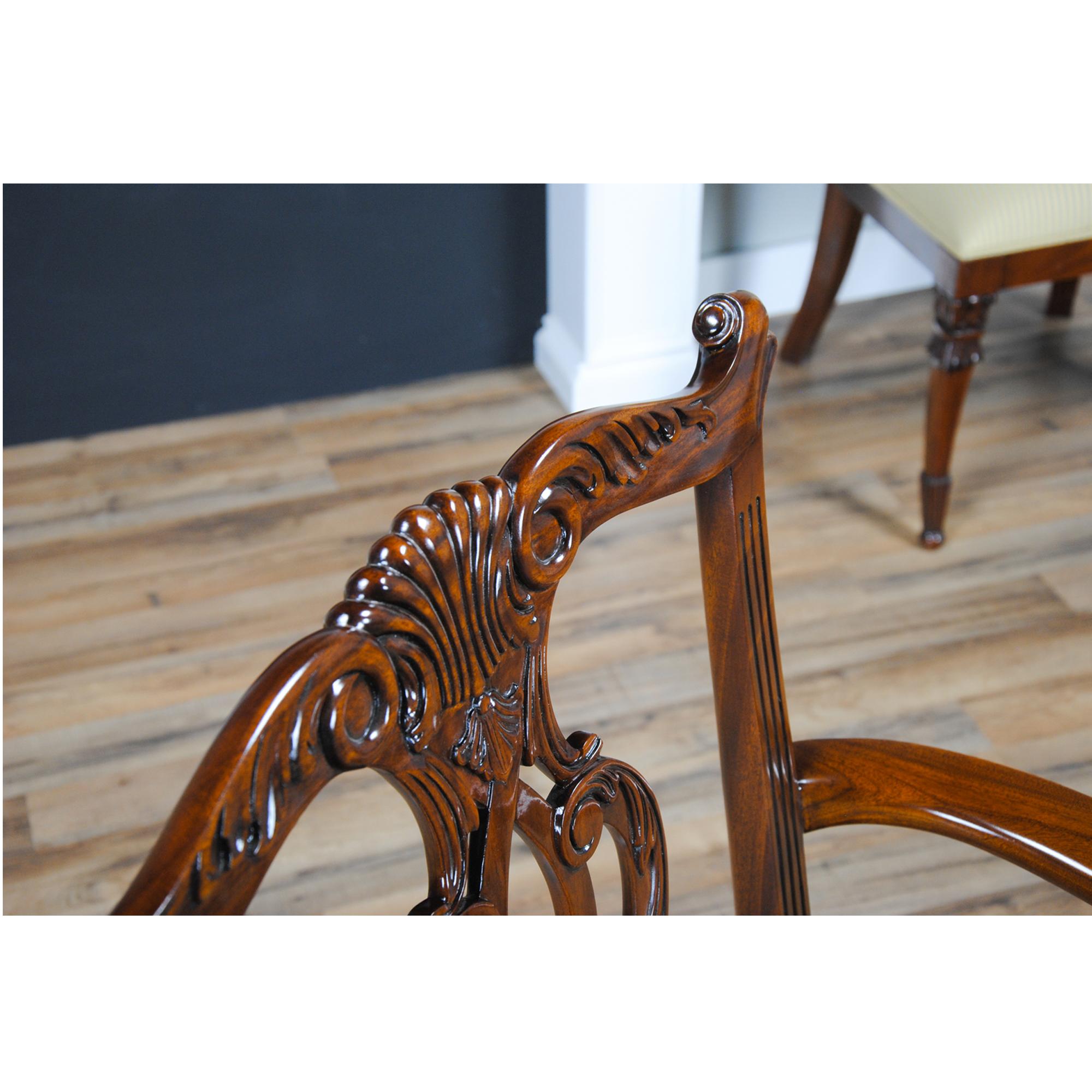 Contemporary Cambridge Mahogany Chairs, Set of 10 For Sale