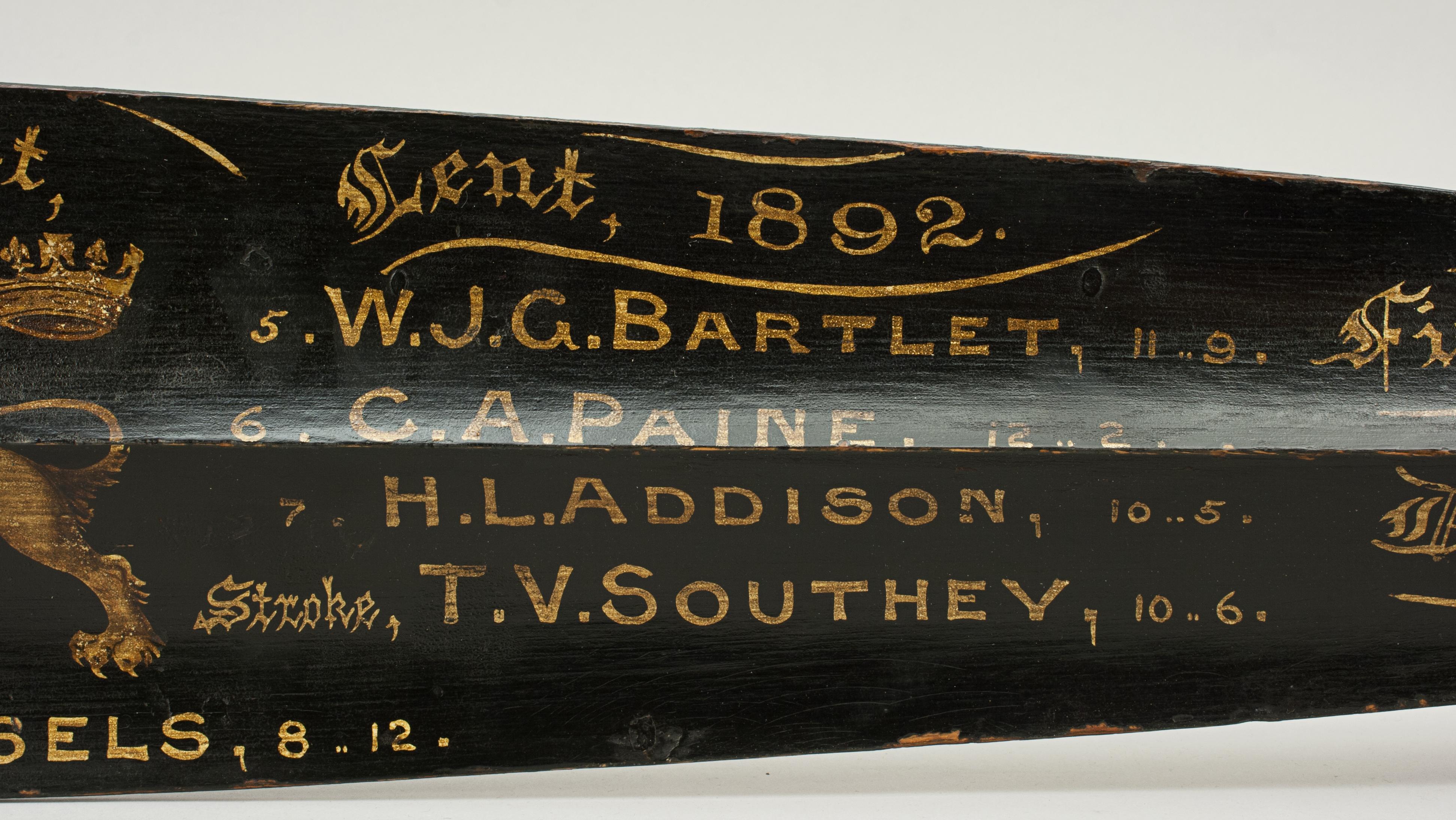 Sporting Art Cambridge Presentation Oar, Trophy Blade, 1892