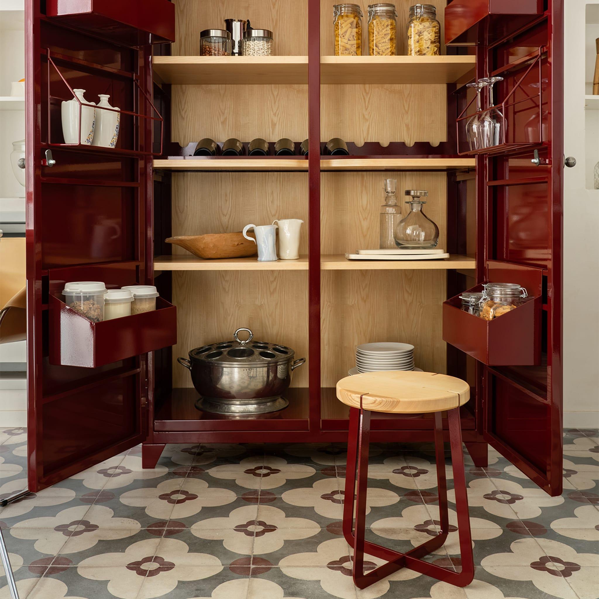 Contemporary Cambusa Red Cabinet For Sale