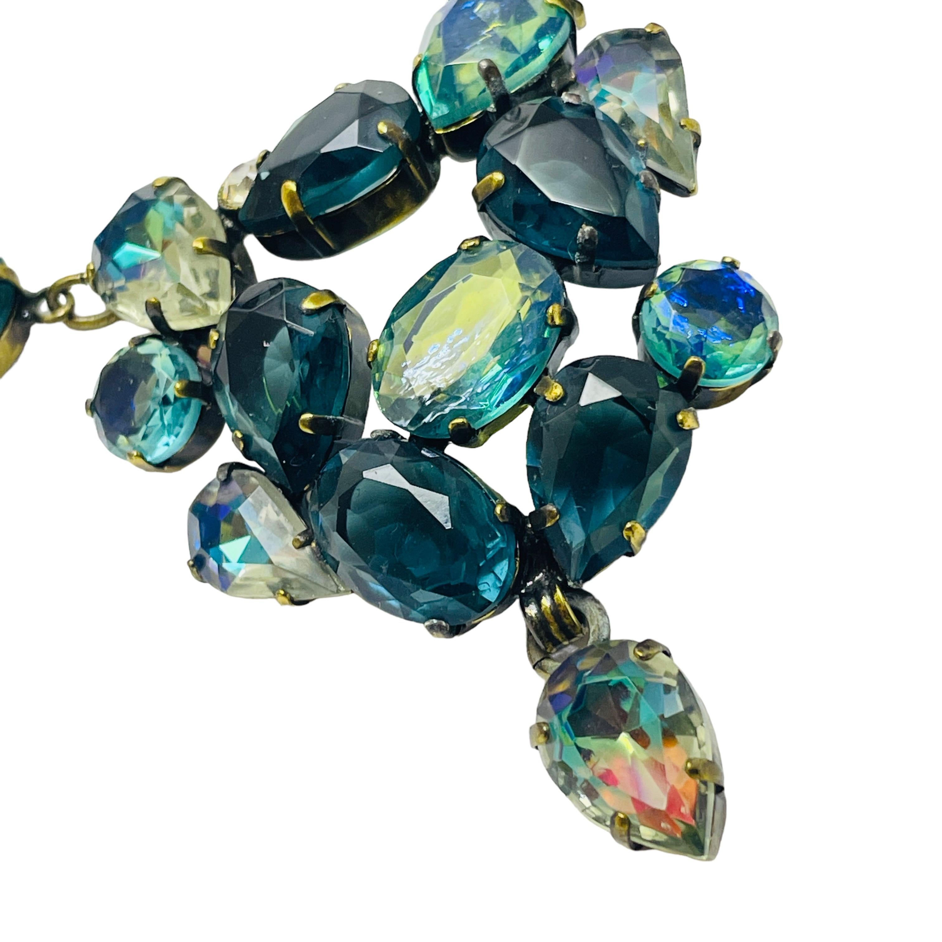 Collana firmata CAMEE in vetro blu dorato In condizioni buone in vendita a Palos Hills, IL