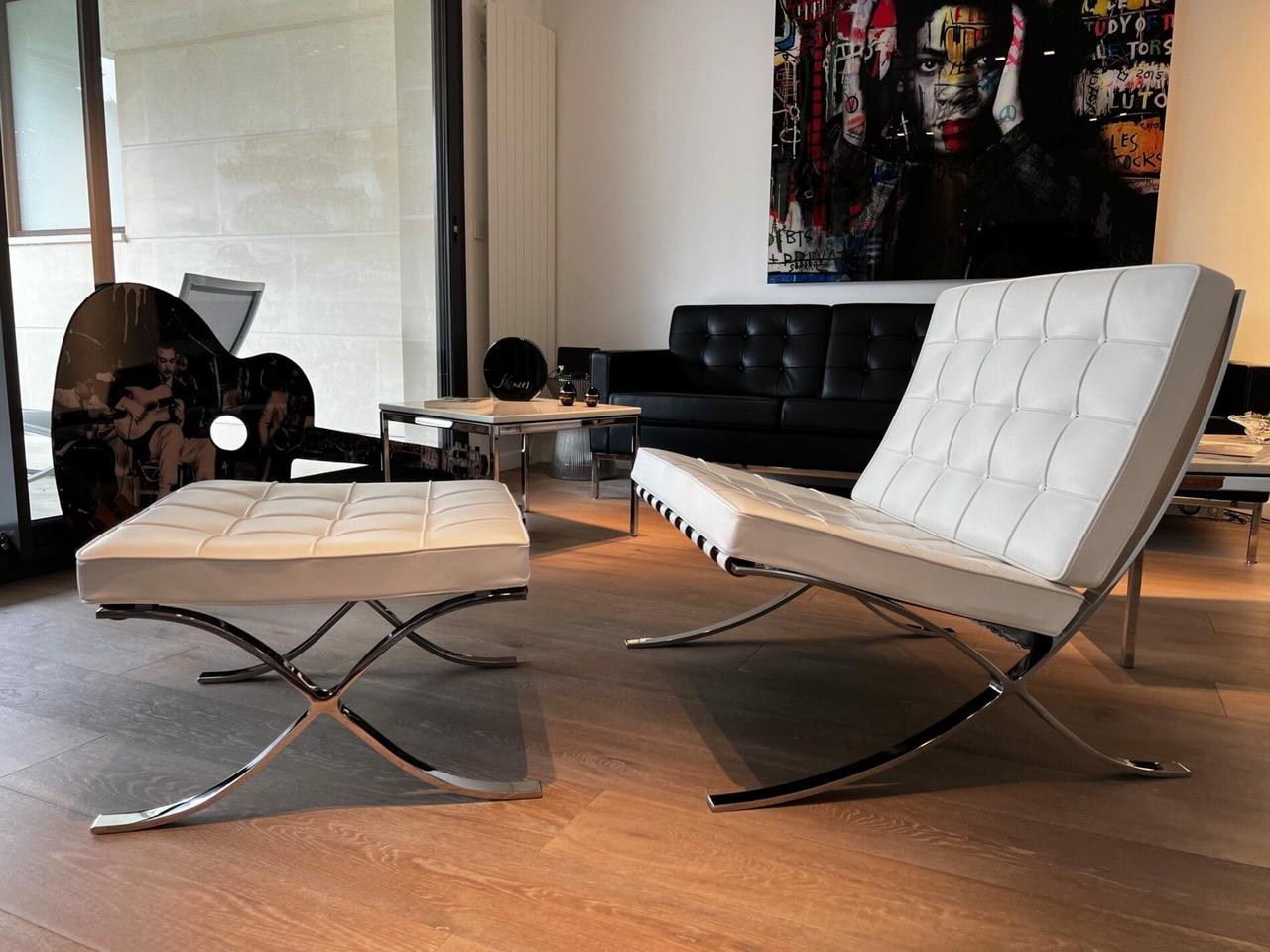 XXIe siècle et contemporain Fauteuil et ottoman Camel Barcelona, Mies Van Der Rohe, 2012 en vente