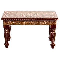 Camel Bone Inlaid Coffee Table with Geometric Motifs