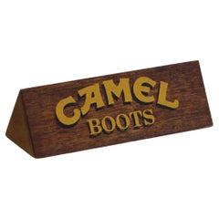 Camel Boots Shop or Store Sign in hardwood, Circa 1960s