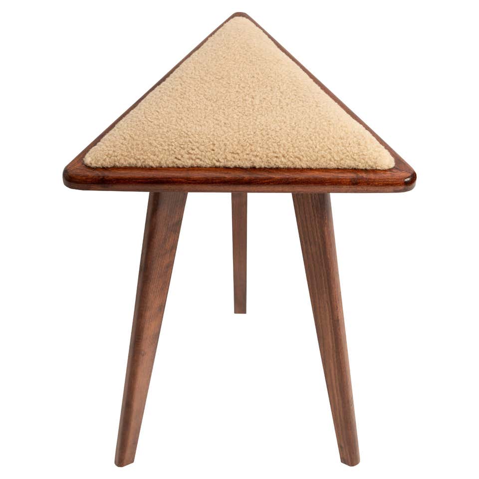 Mid-Century Style Acqua Velvet Triangle Medium Stool, by Vintola Studio ...