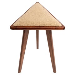 Camel Boucle Triangle Stool by Vintola Studio, Mid Century Style