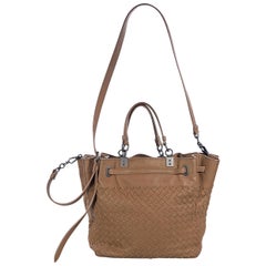 Camel Brown Bottega Veneta Intrecciato Leather Satchel