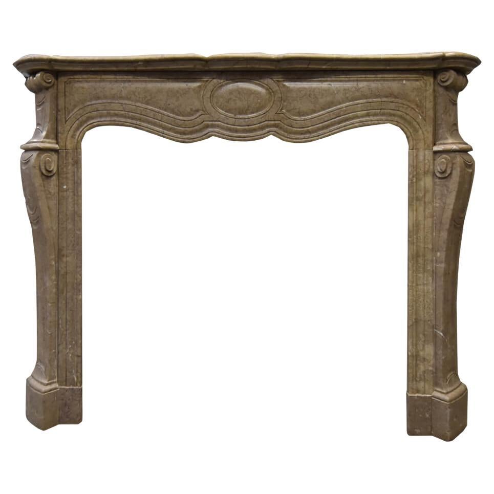 Camel/brown marble Pompadour fireplace mantel 19th Century For Sale