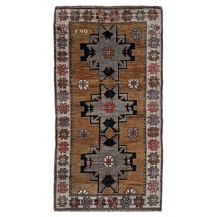 Camel Brown Rustic Vintage Kars Kurdish Wool Village Rug • 4×8 • Turkey, 1981