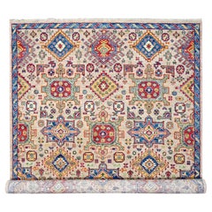 Camel Color Geometric Design Pure Wool Hand Knotted Oriental Rug 9'10" x 13'10"