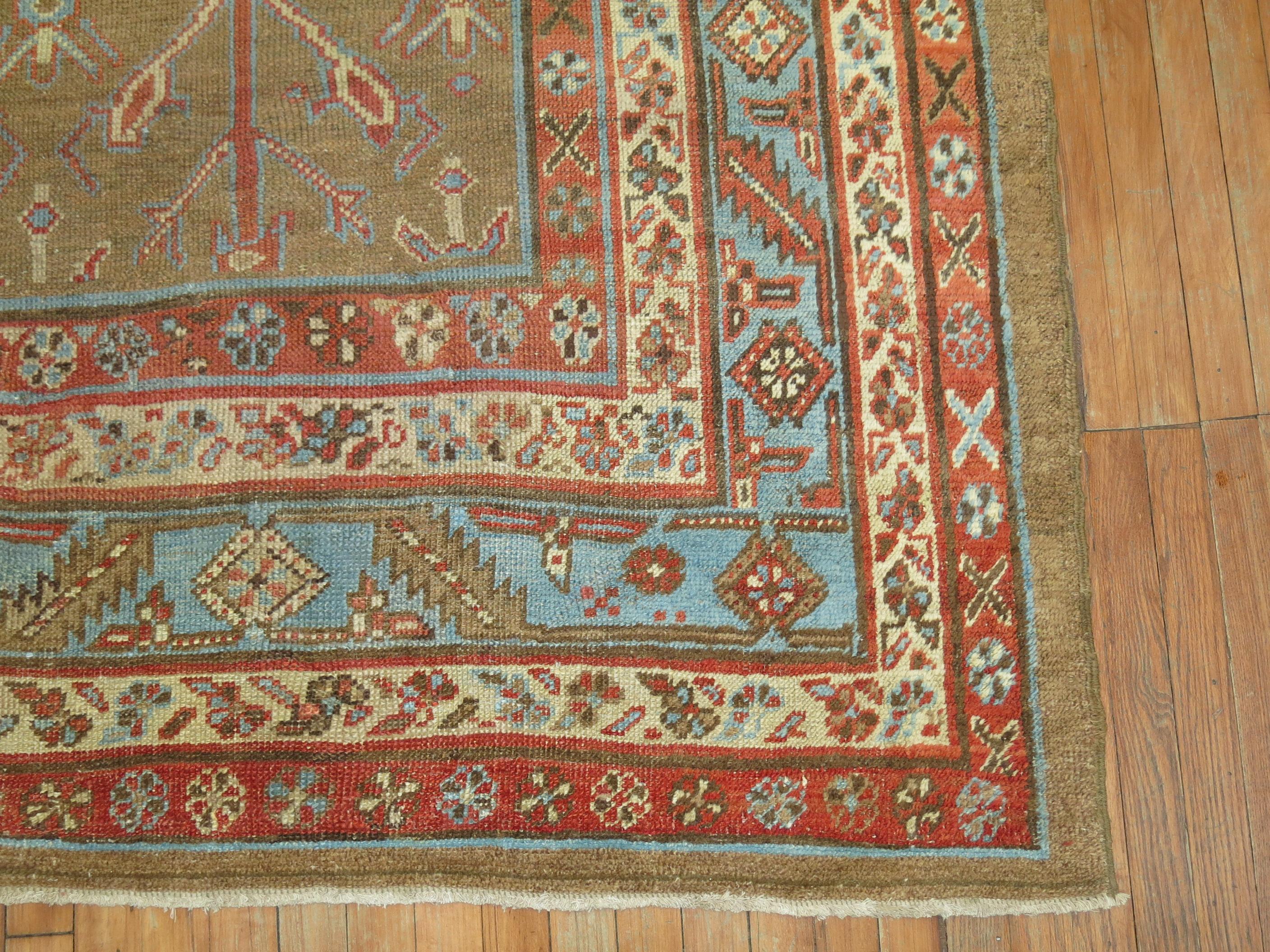 Zabihi Collection Camel Field Persian Bakshaish Rug For Sale 4