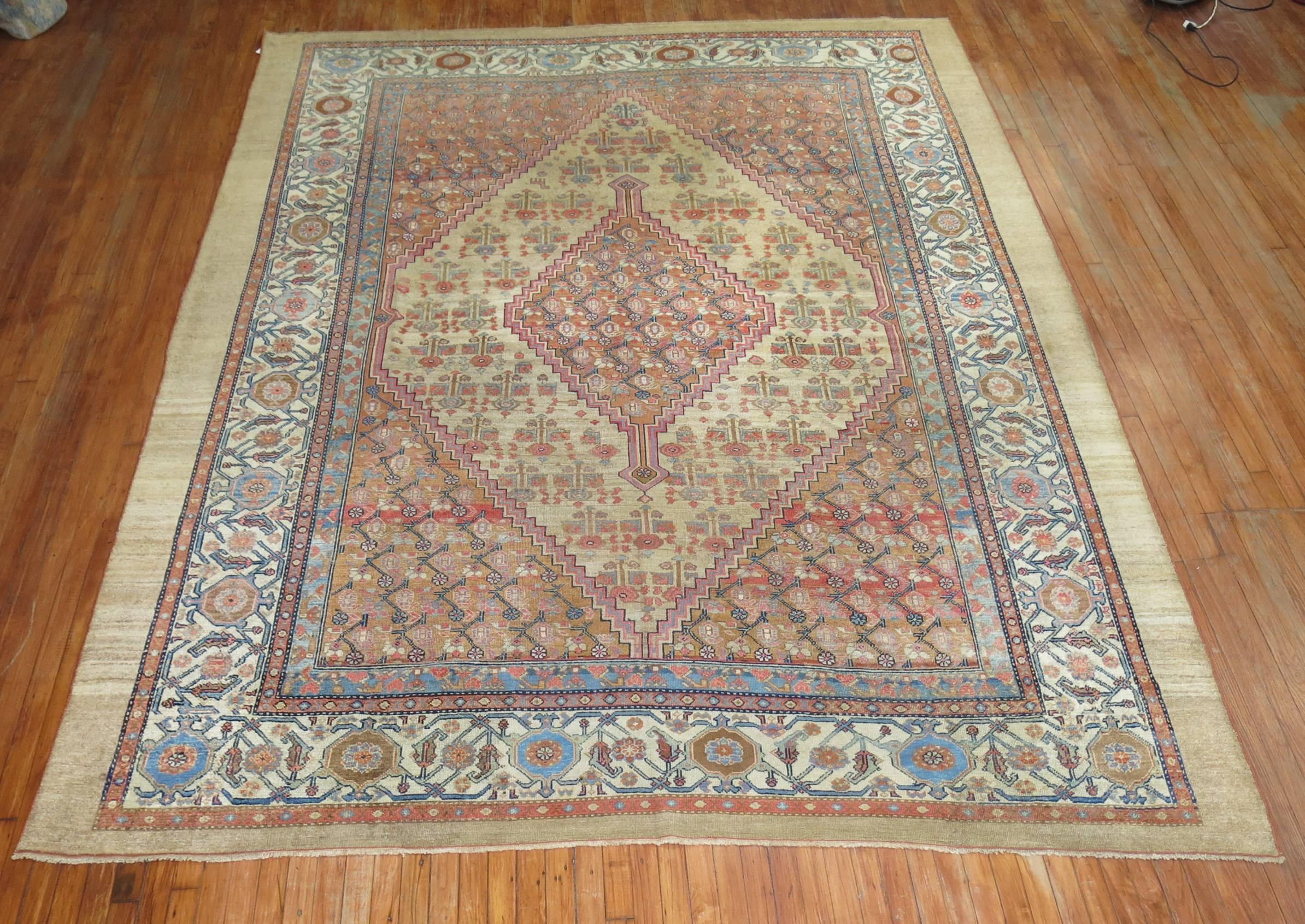 Hand-Knotted Camel Field Serab Room Size Rug For Sale