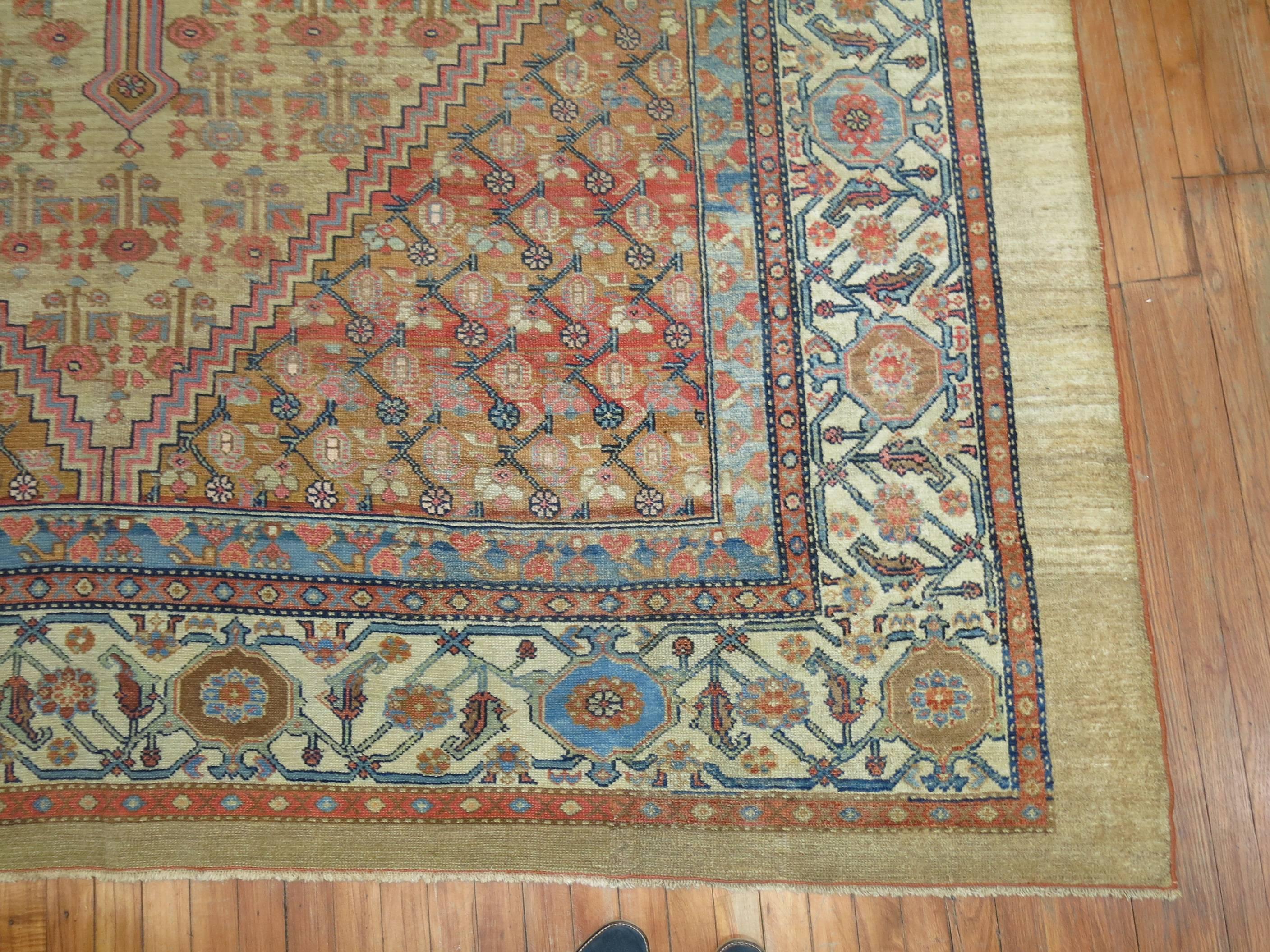 19th Century Camel Field Serab Room Size Rug For Sale