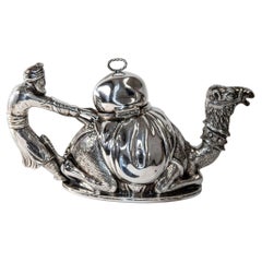 Camel Form "Karawan" Silver-Plated Teapot by Mariage Freres Paris France