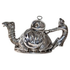 Retro Camel Form "Karawan" Silver-Plated Teapot by Mariage Freres Paris France