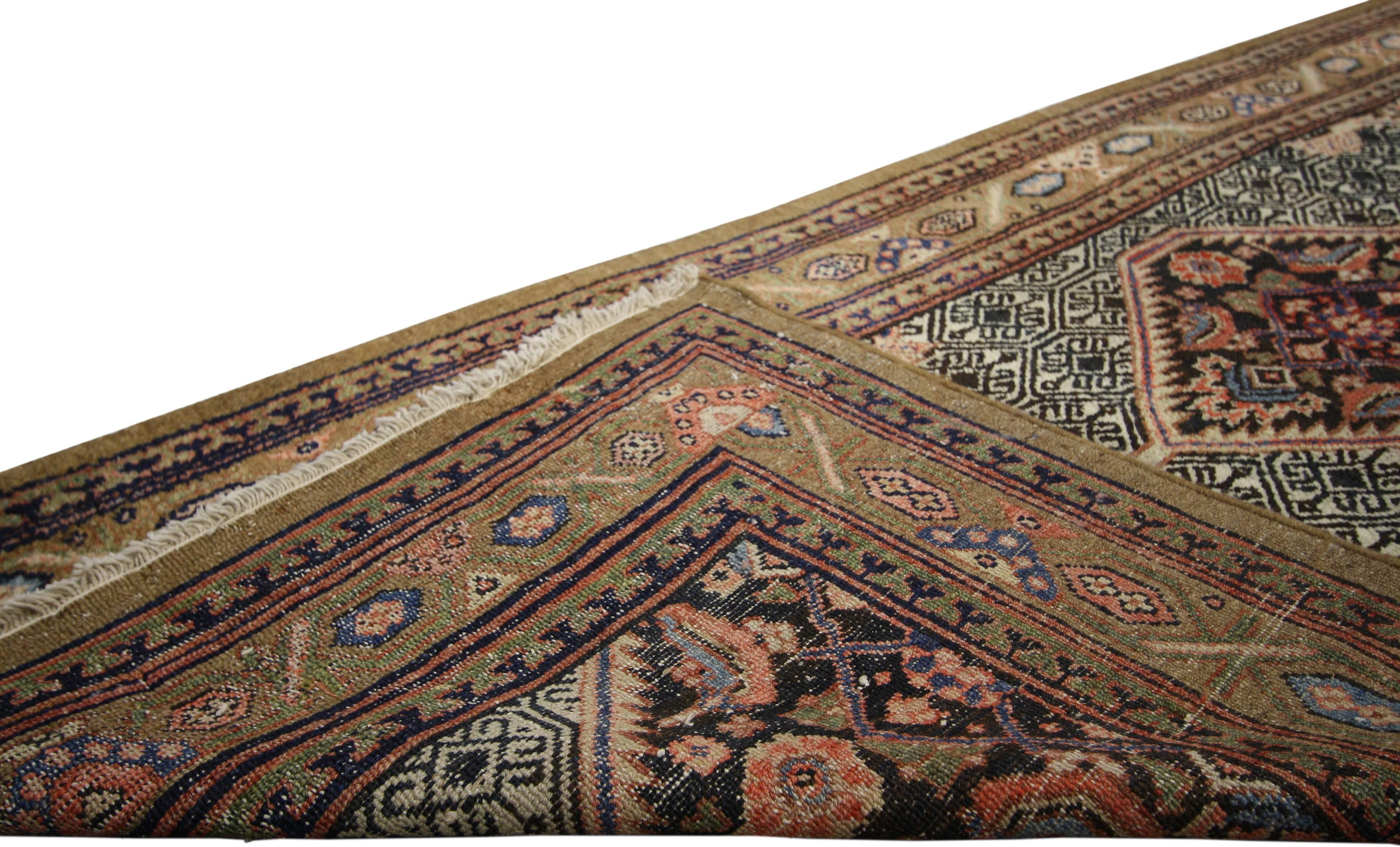 Camel Hair Antique Persian Malayer Extra-Long Runner with Arts and Crafts Style 7
