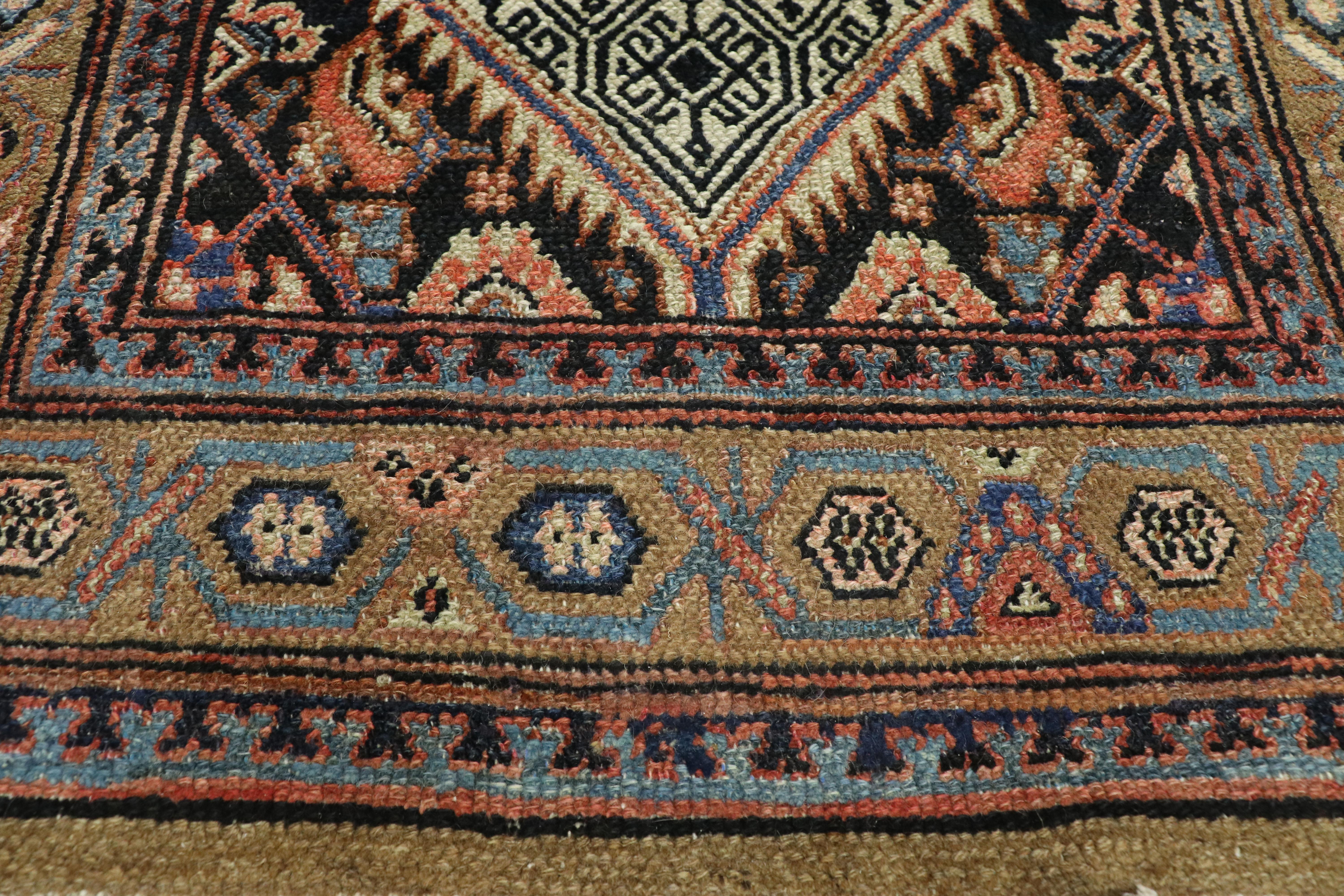 Camel Hair Antique Persian Malayer Extra-Long Runner with Arts and Crafts Style In Good Condition In Dallas, TX