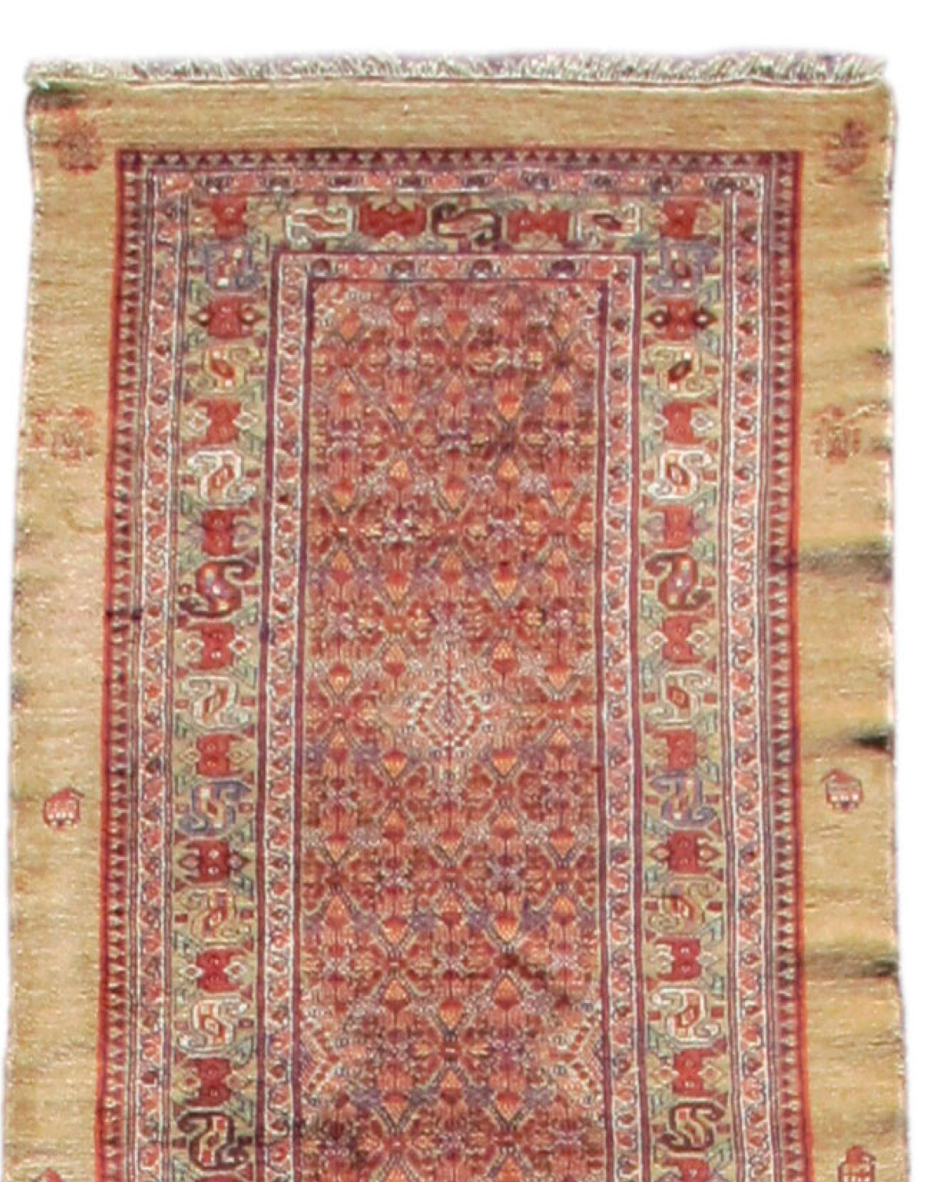 Persian Camel Hair Hamadan Runner Rug, Early 20th century For Sale