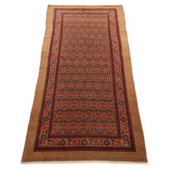 Camel-Hair Hamedan Rug, Beige Blue Red - 5 x 10