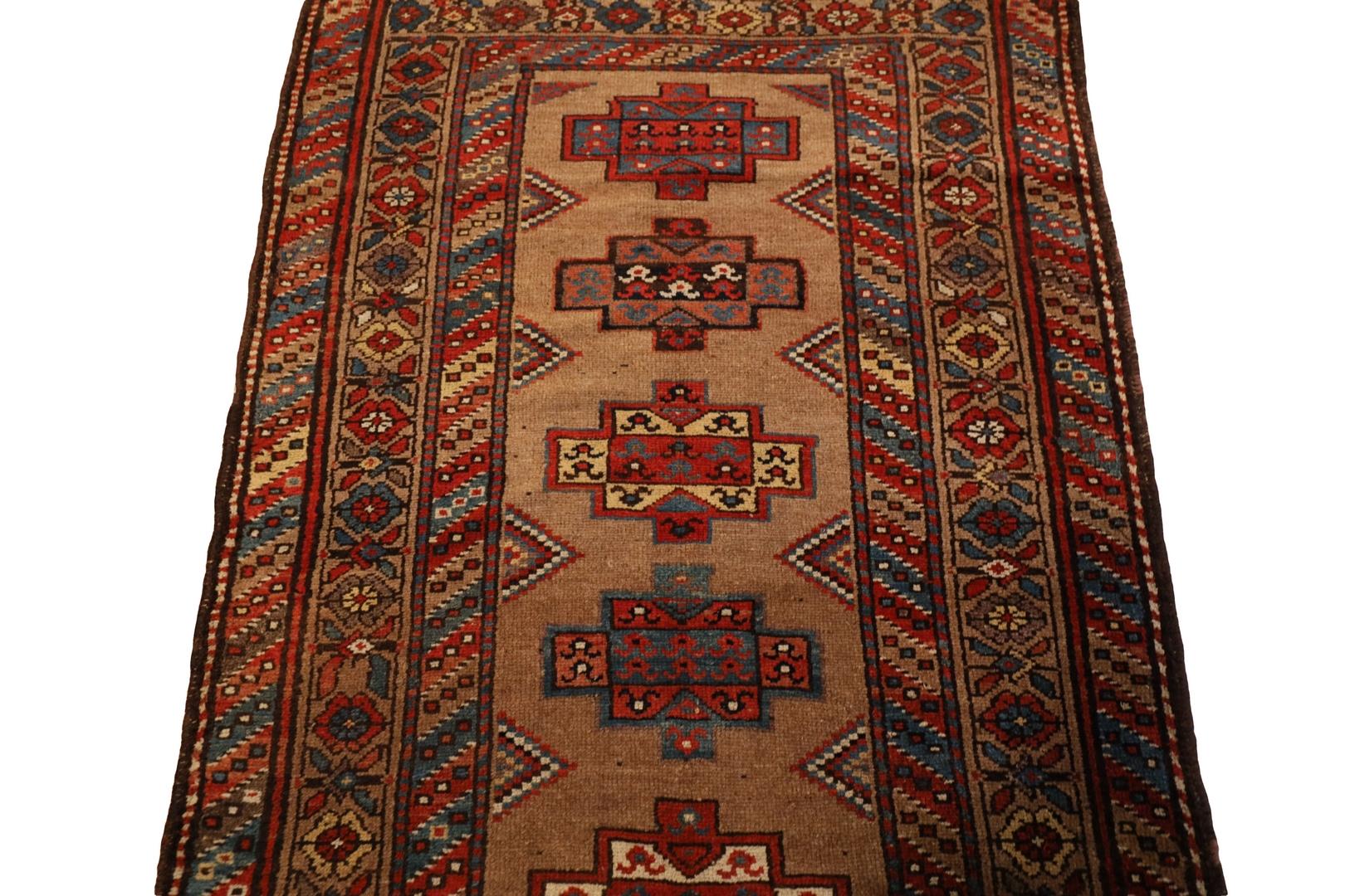 Hand-Knotted Camel-Hair Malayer Antique runner - 3'5
