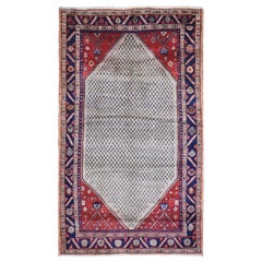 Handgeknüpfter Vintage-Teppich aus persischer Wolle mit Kamelhaar und offenem Feldmuster