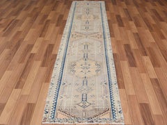 Camel Hair Vintage Persian Serab Worn Down Runner Hand Knotted Oriental Rug