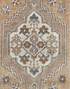 Camel, Ivory and Gray Handmade Wool Turkish Old Anatolian Konya Runner