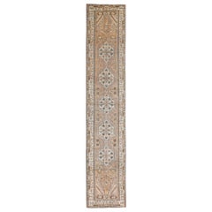 Camel, Ivory and Gray Handmade Wool Turkish Old Anatolian Konya Runner