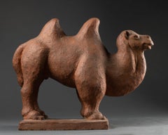 "Camel" : Original patinated terracotta sculpture C.1950 - Signed "BR"